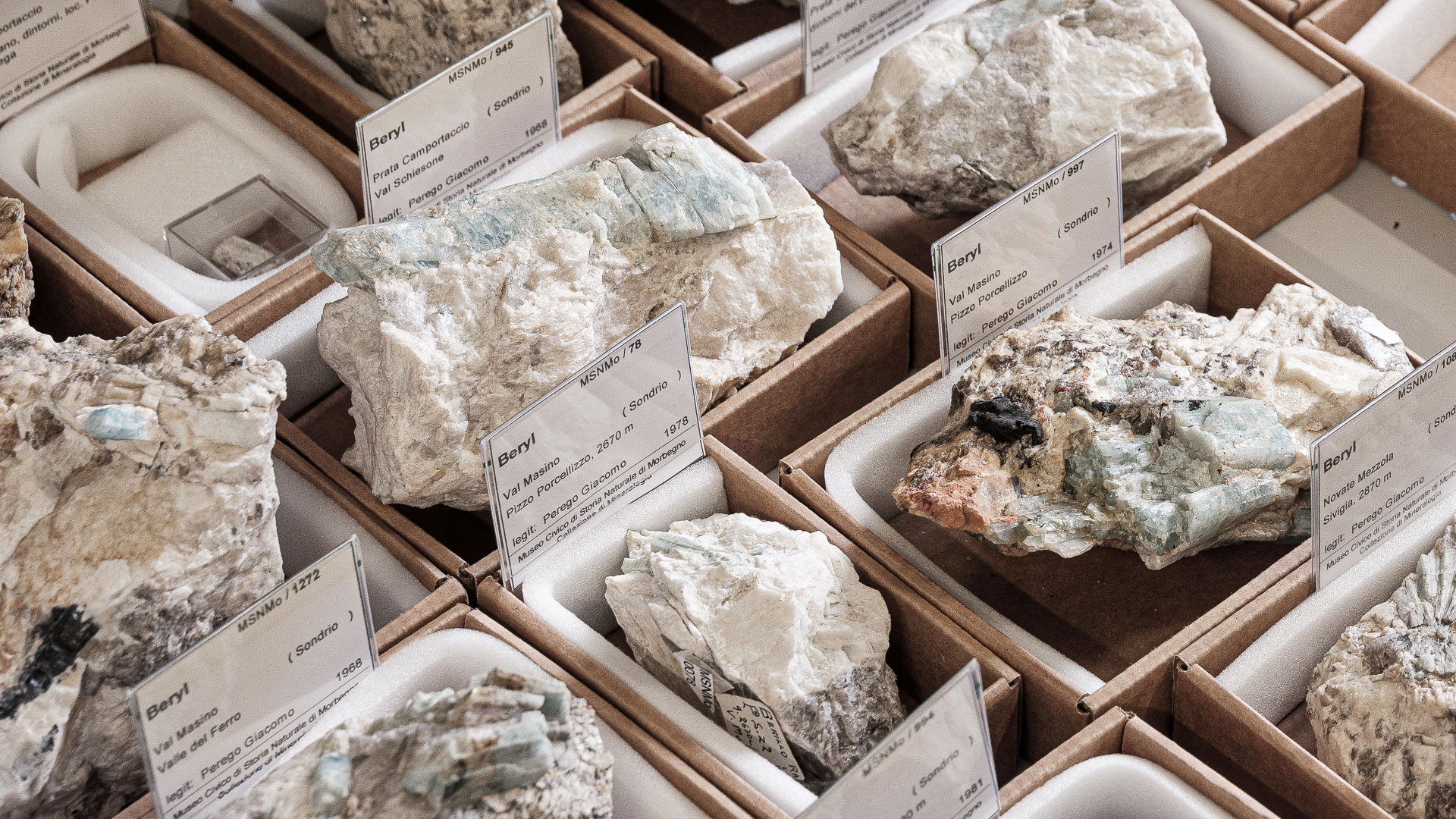 Raccolta di minerali | Museo Storia naturale Morbegno